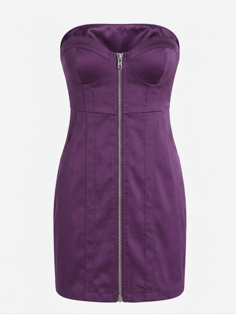 Love tease purple Strapless Y2K Party Dress with Front Zipper & Pockets size 9
